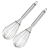 Kuber Industries 2.5 MM 2 Pieces Stainless Steel Hand Blender Mixer Froth Whisker Latte Maker for Milk Coffee Egg Beater Juice,35 cm (Silver) - CTKTC31334